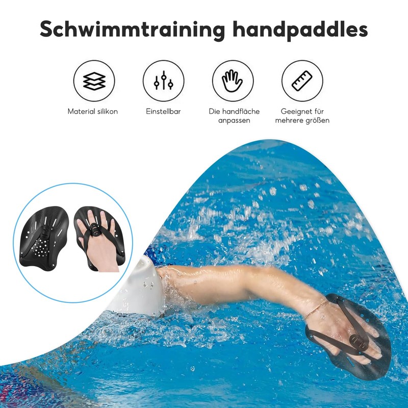 Hand Paddle for Swimming, 1 Pair of Swimming Paddles, Swimming