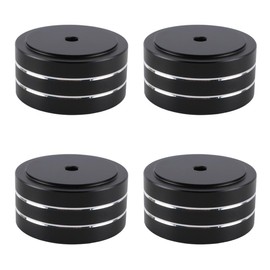 Gorise 4 Pieces Black Aluminum Alloy Speaker Shock Absorbing Feet Bumpers Vibration Dampening Pads for Speakers Audio Equipment and Instruments