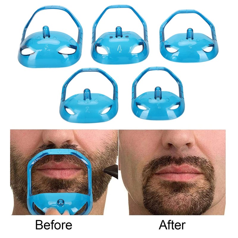 Goatee Shaving Template, Set of 5 Sizes Beard Shaping Tool,