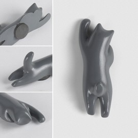 Cute Refrigerator Magnets,4 Pack Grey Cat Magnets for Fridge Locker Decor Magnets 3D Cat Cute Fridge Magnets for Office,Kitchen,Whiteboard,House,Decorative Magnets for Cat Lovers