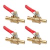 Antrader 4 Pcs Forged Brass Ball Valve Mini Shut Off