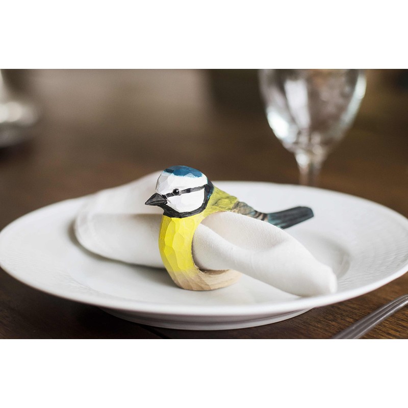 Wildlife Garden WG577 Blue Tit Napkin Ring - Hand Carved