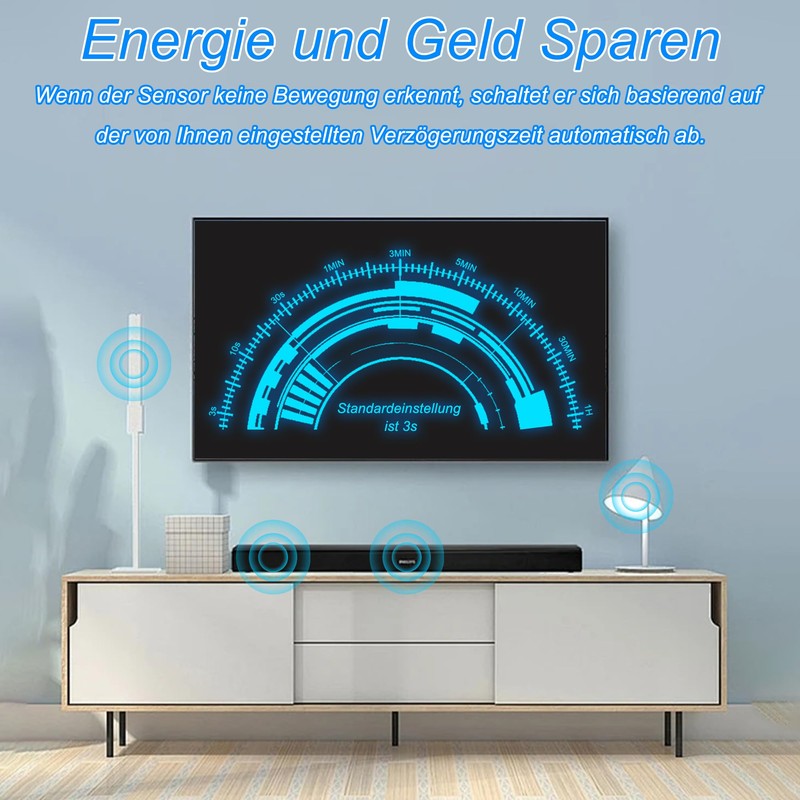 ASOFTY Motion Sensor with Socket, Infrared Wireless Motion Sensor, Adjustable