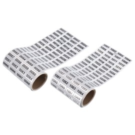 MECCANIXITY 1 to 1000, 1001 to 2000 Consecutive Number Stickers Inventory Label Black Numbers for Office Warehouse Numbering Classification, Total 2000pcs