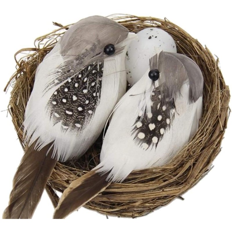 GOUDOGEDC 2 Set Simulation Bird Nest with Bird and Eggs