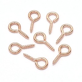LEISURE CLUB Screw Heaton 0.2 x 0.3 inches (4 x 8 mm) Gold Approximately 100 Pieces UV Resin Metal Fittings Accessories Parts Handmade Craft Supplies DIY Materials (4 x 8 mm), Gold)