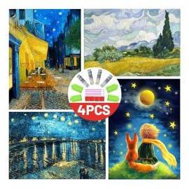 Cuadro 4 Set Pinturas De Diamantes 5d Para Decoración                                                                                                 