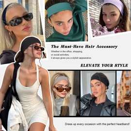 AWUMBUK 8 Pcs Headbands for Women's Hair, Fashion Hair Bands for Women Soft Elastic Ladies Headband Yoga Gym Hair Accessories