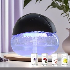 BANDESUN Air Purifiers, Water Filter Air Purifier for Home, Essential Oil Aroma Diffuser with LED Lights, Air Purifier for Home Office, Household Small Air Cleaner for Smoke & Pets - Color: black