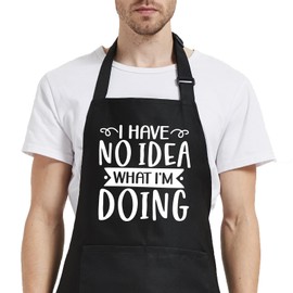 Yctsecha Funny Aprons for Men Women with Pockets, Aprons for Cooking BBQ Chef Grill, Grilling Gifts for Men Dad Mom Father Birthday Christmas Thanksgiving