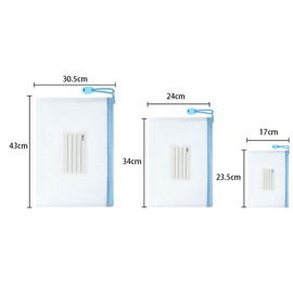 Vicloon Document Bag A3 + A4 + A5, 15 Pieces Zip Pockets with Label, Waterproof Mesh Pockets, Plastic Zip Bag for School, Office, Travel (White)