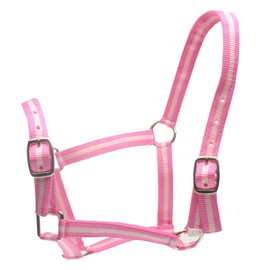 Roma Headcollar & Lead Set, Pink/Silver, Cob