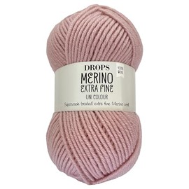 Frida's Wollhaus Drops 50 g Merino Extra Fine Mulesing-Free Washable Crochet Knitting 46 Colours (Plain Colour 40 | Powder Pink)
