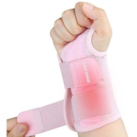 Compression Wrist Brace for Women and Men, Recovery Night Wrist Sleep Support Brace - Adjustable Support Splint for Wrist Pain, Carpal Tunnel, Arthritis, Tendonitis (Pink, Right Hand, Small/Medium)