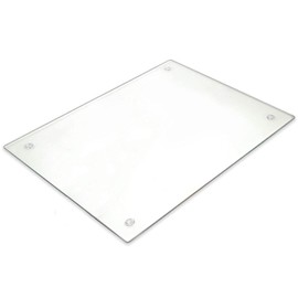 Tempered Glass Cutting Board – Long Lasting Clear Glass – Scratch Resistant, Heat Resistant, Shatter Resistant, Dishwasher Safe. (Large 12x16)