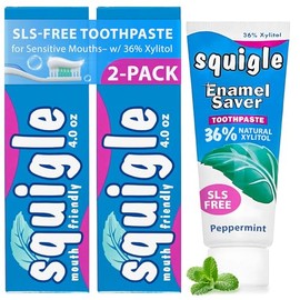 Squigle Enamel Saver Toothpaste (Canker Sore Prevention  Treatment) Prevents Cavities, Perioral Dermatitis, Bad Breath, Chapped Lips - 2 Pack         