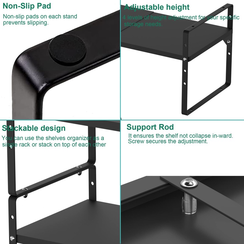 iPEGTOP Expandable Cabinet Storage Shelf Organizer Rack, Heavy Duty Steel