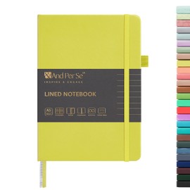 &And Per Se Lined Journal Notebook, 160 Pages, A5 5.7 x 8 inches College Ruled Thick Paper Notebook Journals for Writing, Hardcover Notebooks for Women Men Office School (1 Pack, Lime Green)