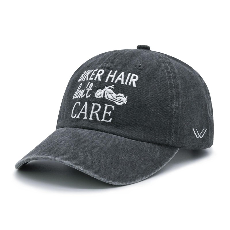 Waldeal Biker Hair Don't Care Hat for Women, Denim Washed