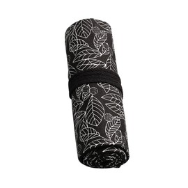 GRIRIW Portable Canvas Pen Bag Large Capacity Rolling Pencil Case Slots for Thin Pens Markers and Brushes Chic Storage Organizer for Artists and Students