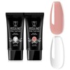 ROSALIND Nude Clear Poly Extension Gel for Nails, 2PCS 30ml