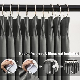 KEQIAOSUOCAI Classic Grey Color Curtains 2 Panels, Viral Pinch Pleat Vertical Drapes with Hooks Microfiber Noise Reducing Darkening Thermal Insulated Panel for Living Room (40 x 84 inches, Gray)
