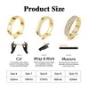 TOFBS Set of 3 Rings for Women, 18 Carat Gold-Plated