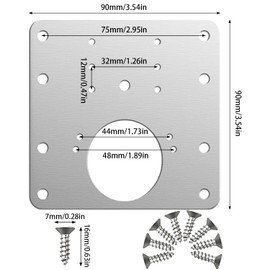 Hinge Repair Plate, 2Pcs Cabinet Hinge Repair Brackets with Holes Stainless Steel Kitchen Hinge Repair Plate with 12Pcs Screws for Wardrobe Door, Cupboard Door, Furniture Repair and Reinforce