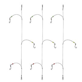 Dyxssm Fishing Hooks with Leader Rigging, Fishing Hook Line Stainless Steel Fishing Rigs Wire and Rig Hooks (10#, Style-B: 3 Hooks rig)