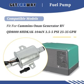 Getfarway 149-2790 12V Fuel Pump Compatible with Cummins Onan Generator 3.5-5 PSI 25-35 GPH Replace 149-2583 A064S967 A047N931 RV006 E11012