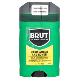 BRUT Warm Amber and Honor Antiperspirant and Deodorant - Scented Deodorant Stick for Men - Powerful Sweat Protection - Eliminates Odors - 2.7 oz