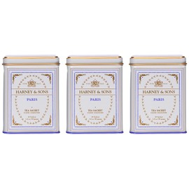 Harney & Sons Paris Black Tea Sachet Collection, All Natural - Classic Tin of 20 Sachets, 1.4 Ounce - 3-Pack
