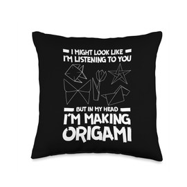 Origami Folding Paper Hobby Apparel Origami Lover Origamist Japanese Art Folding Paper Master Throw Pillow, 16x16, Multicolor