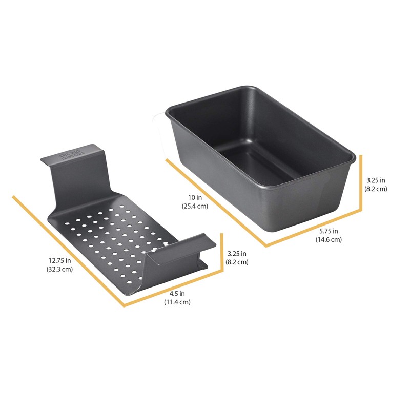 Chicago Metallic 2-Piece Healthy Meatloaf Pan with Draining Insert Professional
