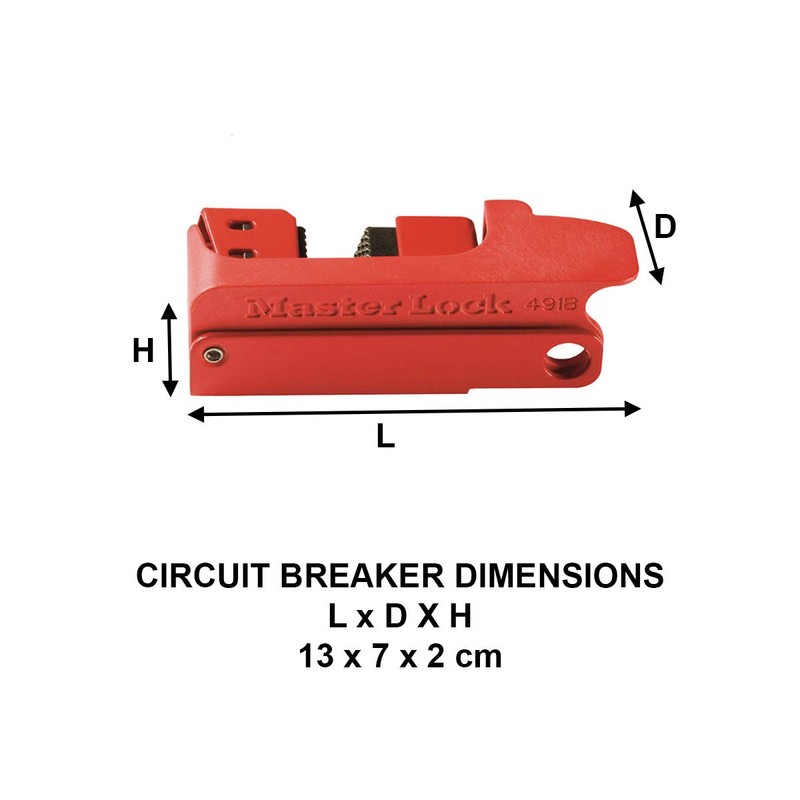 Master Lock 0491B Circuit Breaker Lockout, Red