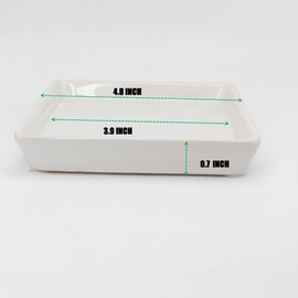 Square Plant Saucer 4 Inch 2 Pack，Plant Trays for Pots, White Ceramic Plant Saucers for Indoors Outdoors, Plant Drip tray 4 6 8 10 12 14 Inch