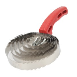 TOPINCN Cow Curry Comb, Horse Brush Scraper with Soft Touch Handle Stainless Steel Curry Comb Brush Accessories for Horse, Dog, Sheep, Pet