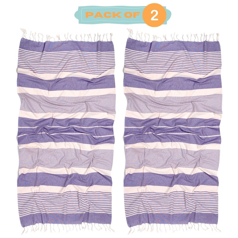 MOMOMUS Pack von 2 Fouta XL oder Strandhandtuch Baumwolle 100%