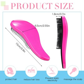 TAVVKE Professional Detangling Brush - For Wet Fine Curly Thick Afro Hair Types - Tangle-Free Hairbrush for Women, Girls, Men, and Boys (Pink)