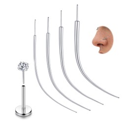 Chriscoco 14G/16G/18G/20G Piercing Taper ASTM F136 Titanium Threadless Piercing Insertion Tool Ear/Nose Piercing Kit Labret Insertion Tool Piercing Changing Tool for Lip/Eyebrow/Belly/Nipple/Tongue