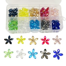 Gocelyn 6x12mm Teardrop Glass Crystal Beads Chandelier Pendants, Briollete Top Drilled Shape Assorted AB Color Faceted Beads Pendants for Jewelry Making DIY Project Earring Necklaces Bracelets