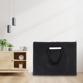 Klmnop Art Portfolio Bag, 21"×26" Art Portfolio Case with Pockets and Handles, Large Carrying Storage Case for Poster, Sketching and Drawing(Black)