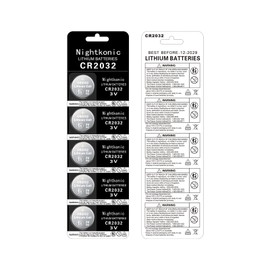 Nightkonic 100 pcs Pack - CR2032 Battery 3 Volt Lithium Coin Cell 2032 Batteries