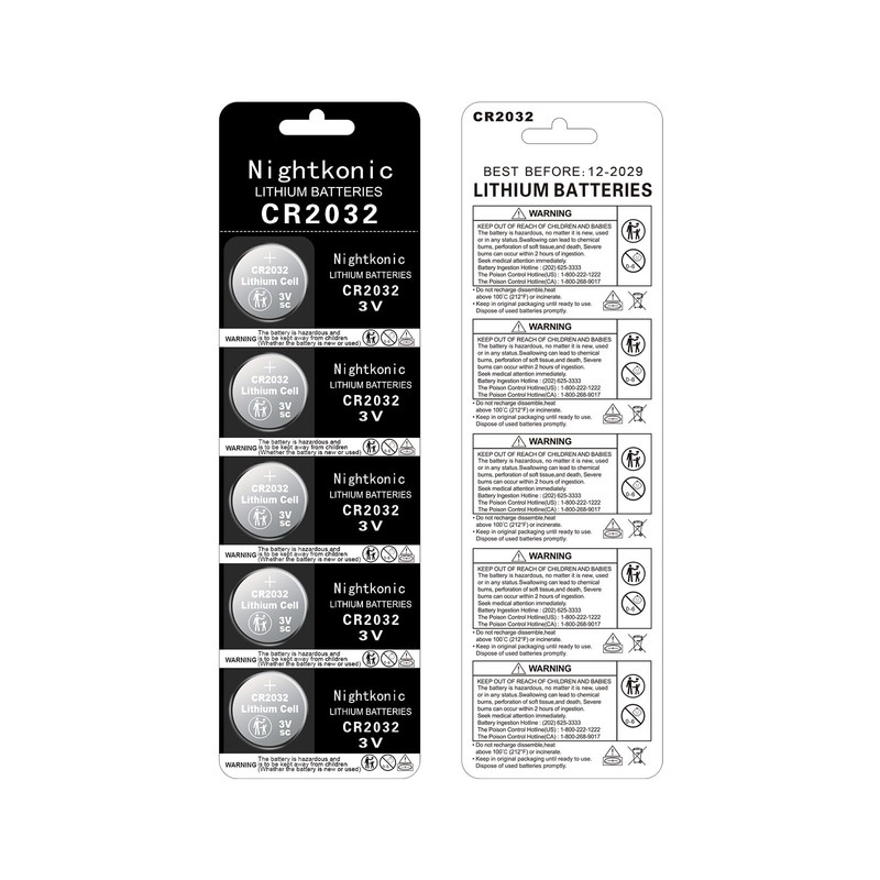 Nightkonic 100 pcs Pack - CR2032 Battery 3 Volt Lithium