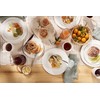QOUTIQUE Bone China Dinnerware, 20PC Set, Service for 4, White