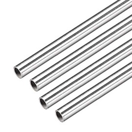 sourcing map Stainless Steel Capillary Tube 6 mm Inner Diameter 8 mm Outside Diameter 300 mm Length 1 mm Wall Stainless Steel 304 Pack of 4