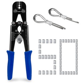 Sanuke Wire Rope Crimping Tool Kit, Professional Wire Rope Crimper and Cutter for Aluminum Oval Sleeves, Double Sleeves, Crimping Loop Sleeves from 3/64-inch to 1/8-inch