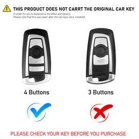 Yumzeco Compatible with 3 Car Key Case, Zinc Alloy Key Case for 1/2/3/4/5/6/7 Series X3 X4 F01 F10 F12 F20 F22 F25 F26 F30 F87, 1 Key Case Grey