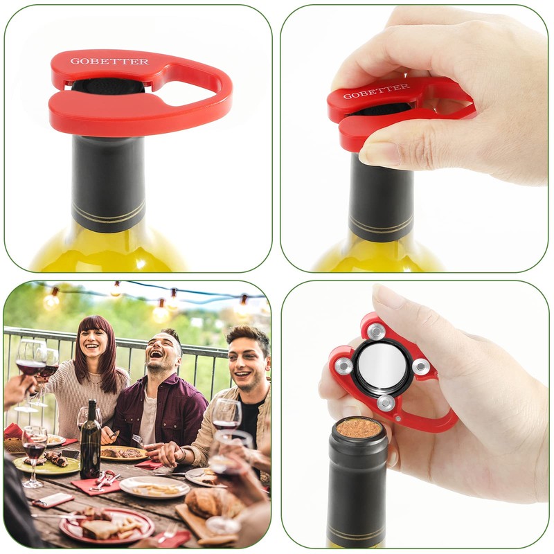 GOBETTER 2 Pcs Wine Foil Cutter Magnetic Design, 4 Stainless