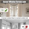 Nicecho L Shape Heavy Duty window Curtain Rod adjust to